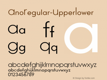 ☞AnoRegular-UpperLower Version 1.000;PS 001.001;hotconv 1.0.56;com.myfonts.easy.alias.ano.reg-upperlower.wfkit2.version.4dxi图片样张