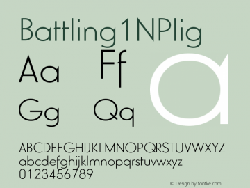 ☞Battling1NPlig Version 2.000; ttfautohint (v0.95) -d;com.myfonts.easy.nonpareille.battling.light.wfkit2.version.46XB图片样张