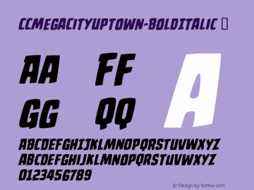 ☞CCMegaCityUptown Bold Italic Version 1.00 2013; ttfautohint (v1.5);com.myfonts.easy.comicraft.mega-city.uptown-bold-italic.wfkit2.version.3W6q图片样张