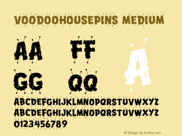 VoodooHousePins Medium Version 001.000 Font Sample