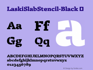 ☞LaskiSlabStencil-Black Version 1.000; ttfautohint (v1.00rc1) -l 8 -r 50 -G 200 -x 14 -D latn -f none -w gGD;com.myfonts.easy.re-type.laski-slab.stencil-black.wfkit2.version.4bDn图片样张