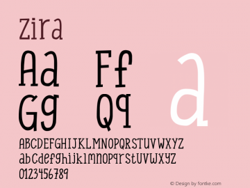 ☞Zira Version 001.001; ttfautohint (v1.5);com.myfonts.easy.artcity.zira.regular.wfkit2.version.4hY3图片样张