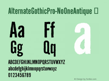 ☞Alternate Gothic Pro No One Antique Version 1.001 2013; ttfautohint (v1.5);com.myfonts.easy.ef.alternate-gothic-pro-antique.alternate-gothic-pro-no-one-antique.wfkit2.version.4pR3图片样张