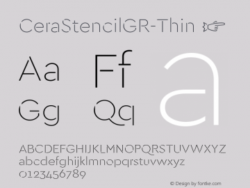 ☞CeraStencilGR-Thin Version 1.000;PS 002.000;hotconv 1.0.88;makeotf.lib2.5.64775;com.myfonts.easy.typemates.cera-stencil.greek-thin.wfkit2.version.4uCs图片样张
