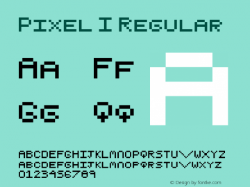 Pixel I Regular Version 1.0 Font Sample