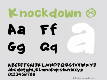 ☞Knockdown Version 1.000; ttfautohint (v1.5);com.myfonts.easy.hanoded.knockdown.regular.wfkit2.version.4yNt图片样张