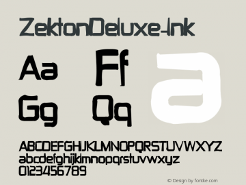 ☞ZektonDeluxe-Ink Version 001.000 ;com.myfonts.easy.larabie.zekton-deluxe.zekton-deluxeink.wfkit2.version.Kw4图片样张
