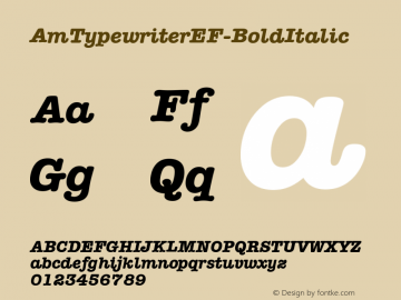 ☞AmTypewriterEF-BoldItalic Version 001.000 ; ttfautohint (v1.5);com.myfonts.easy.ef.itc-american-typewriter.am-typewriter-ef-bold-italic.wfkit2.version.mAf图片样张