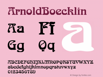 ☞Arnold Boecklin Version 001.004 ; ttfautohint (v1.5);com.myfonts.easy.mti.arnold-boecklin.arnold-boecklin.wfkit2.version.sBW图片样张