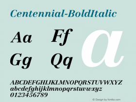 ☞12 Linotype Centennial* 76 Bold Italic   14633 Version 001.100 ; ttfautohint (v1.5);com.myfonts.easy.mti.centennial.12-linotype-centennial-76-bold-italic-14633.wfkit2.version.t4Y图片样张