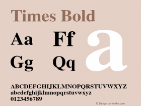 Times Bold Version 1.00 Font Sample