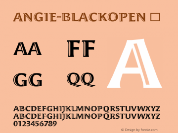 ☞Angie-BlackOpen Version 4.460 2004; ttfautohint (v1.5);com.myfonts.easy.fontfont.ff-angie.black-open.wfkit2.version.391n图片样张