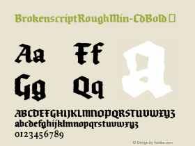 ☞BrokenscriptRoughMin-CdBold Version 7.504; 2008; ttfautohint (v1.5);com.myfonts.easy.fontfont.ff-brokenscript.bold-cond-rough-126452.wfkit2.version.3mfG图片样张