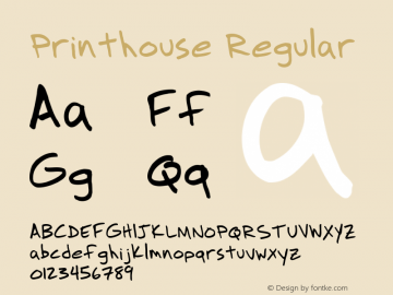 Printhouse Regular Version 001.000 Font Sample