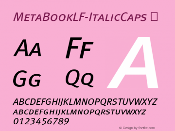 ☞MetaBookLF-ItalicCaps Version 5.001 1999;com.myfonts.easy.fontfont.ff-meta.book-lf-italic-caps.wfkit2.version.37UW图片样张