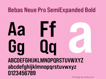 Bebas Neue Pro SemiExpanded Bold Version 1.000;PS 001.000;hotconv 1.0.88;makeotf.lib2.5.64775图片样张