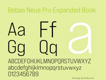 Bebas Neue Pro Expanded Book Version 1.000;PS 001.000;hotconv 1.0.88;makeotf.lib2.5.64775图片样张