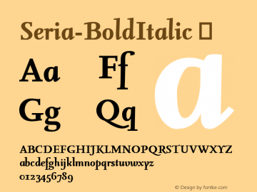 ☞Seria-BoldItalic Version 4.450 2000; ttfautohint (v1.5);com.myfonts.easy.fontfont.seria.bold-italic.wfkit2.version.37mW图片样张