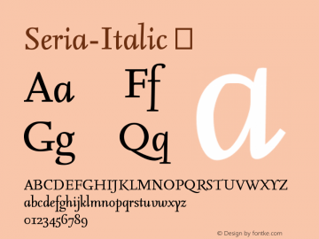 ☞Seria-Italic Version 4.450 2000; ttfautohint (v1.5);com.myfonts.easy.fontfont.seria.italic.wfkit2.version.38ud图片样张