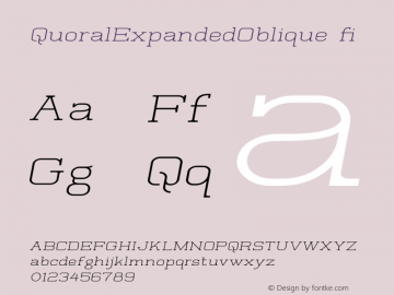 ☞Quoral Expanded Oblique Version 1.000;PS 001.000;hotconv 1.0.38;com.myfonts.typotheticals.quoral.expanded-oblique.wfkit2.2c3i图片样张