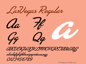 LasVegas Regular Version 1.000;PS 001.000;hotconv 1.0.38 Font Sample