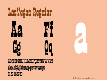 LasVegas Regular Version 001.000 Font Sample
