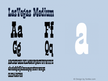 LasVegas Medium Version 001.000 Font Sample