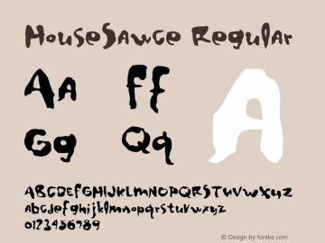 HouseSawce Regular Version 001.000 Font Sample