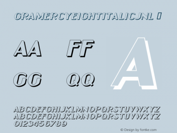 ☞Gramercy Eight Italic JNL Version 1.000 - 2010 initial release;com.myfonts.jnlevine.gramercy-eight.italic-.wfkit2.3p98图片样张