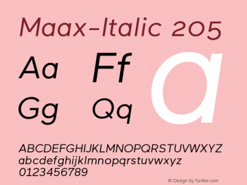 ☞Maax-Italic Version 1.000; ttfautohint (v1.5);com.myfonts.easy.gautier.maax.italic.wfkit2.version.3RmS图片样张