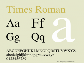 Times Roman OTF 1.0;PS 003.000;Core 1.0.22 Font Sample