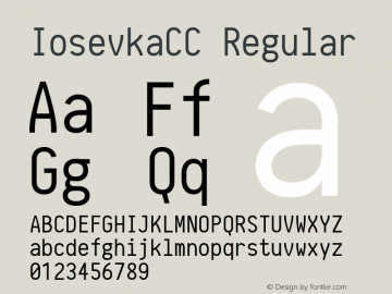 IosevkaCC Regular r0.1.7; ttfautohint (v1.3) Font Sample