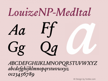 ☞LouizeNP-MedItal Version 001.000;com.myfonts.easy.nonpareille.louize.medium-italic.wfkit2.version.45XB图片样张