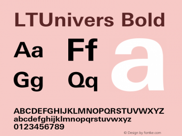 LTUnivers Bold Version 3.001;PS 003.000;hotconv 1.0.38图片样张