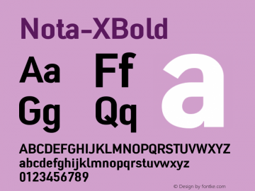 ☞Nota-XBold Version 001.000;com.myfonts.easy.wiescherdesign.nota.extra-bold.wfkit2.version.4nDp图片样张