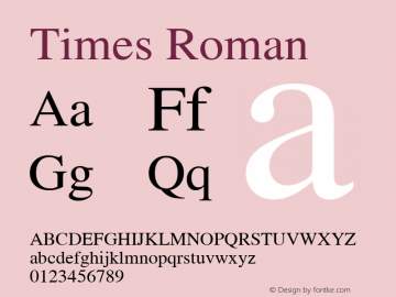 Times Roman Version 1.3 (Hewlett-Packard)图片样张