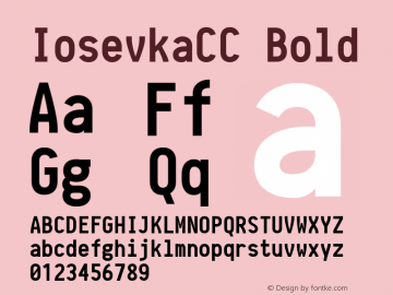IosevkaCC Bold r0.1.9; ttfautohint (v1.3) Font Sample