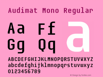 Audimat Mono Regular 1.0 Font Sample