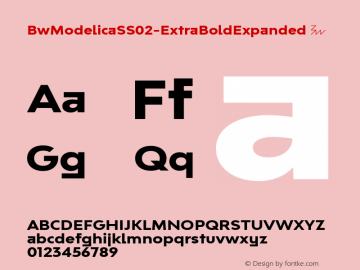 ☞Bw Modelica SS02 ExtraBold Expanded Version 2.000;com.myfonts.easy.branding-with-type.bw-modelica-expanded.ss02-extra-bold-expanded.wfkit2.version.4FWv图片样张