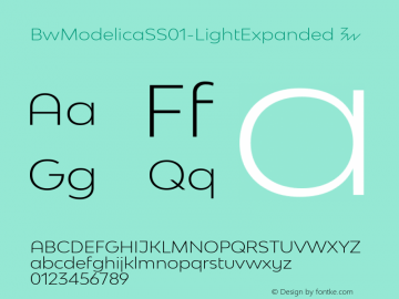 ☞Bw Modelica SS01 Light Expanded Version 2.000;com.myfonts.easy.branding-with-type.bw-modelica-expanded.ss01-light-expanded.wfkit2.version.4FW3图片样张