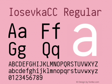 IosevkaCC Regular r0.1.10; ttfautohint (v1.3) Font Sample