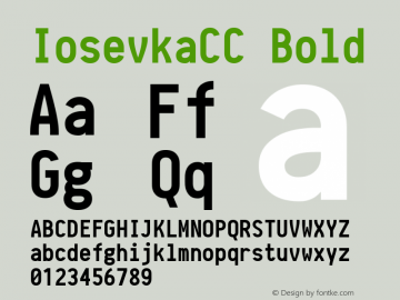 IosevkaCC Bold r0.1.12; ttfautohint (v1.3) Font Sample