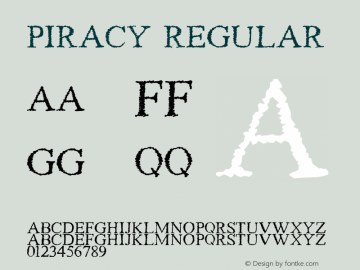 Piracy Regular 2 Font Sample