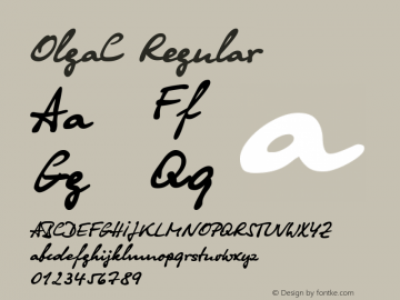 OlgaC Regular Version 1.000 Font Sample