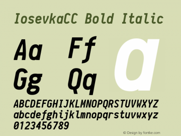 IosevkaCC Bold Italic r0.1.12; ttfautohint (v1.3) Font Sample