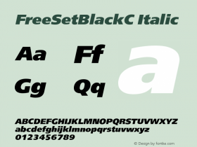 FreeSetBlackC Italic Version 001.000图片样张