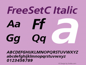 FreeSetC Italic Version 001.000图片样张