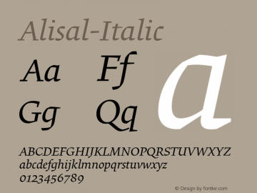 ☞Alisal-Italic Version 001.000 ;com.myfonts.easy.mti.alisal.italic.wfkit2.version.sJf图片样张