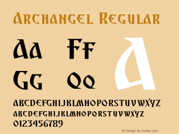 Archangel Regular Version 1.00 Font Sample