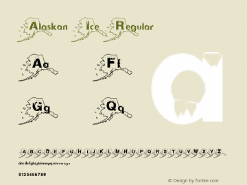 Alaskan Ice Regular Version 1.000 2005 initial release Font Sample